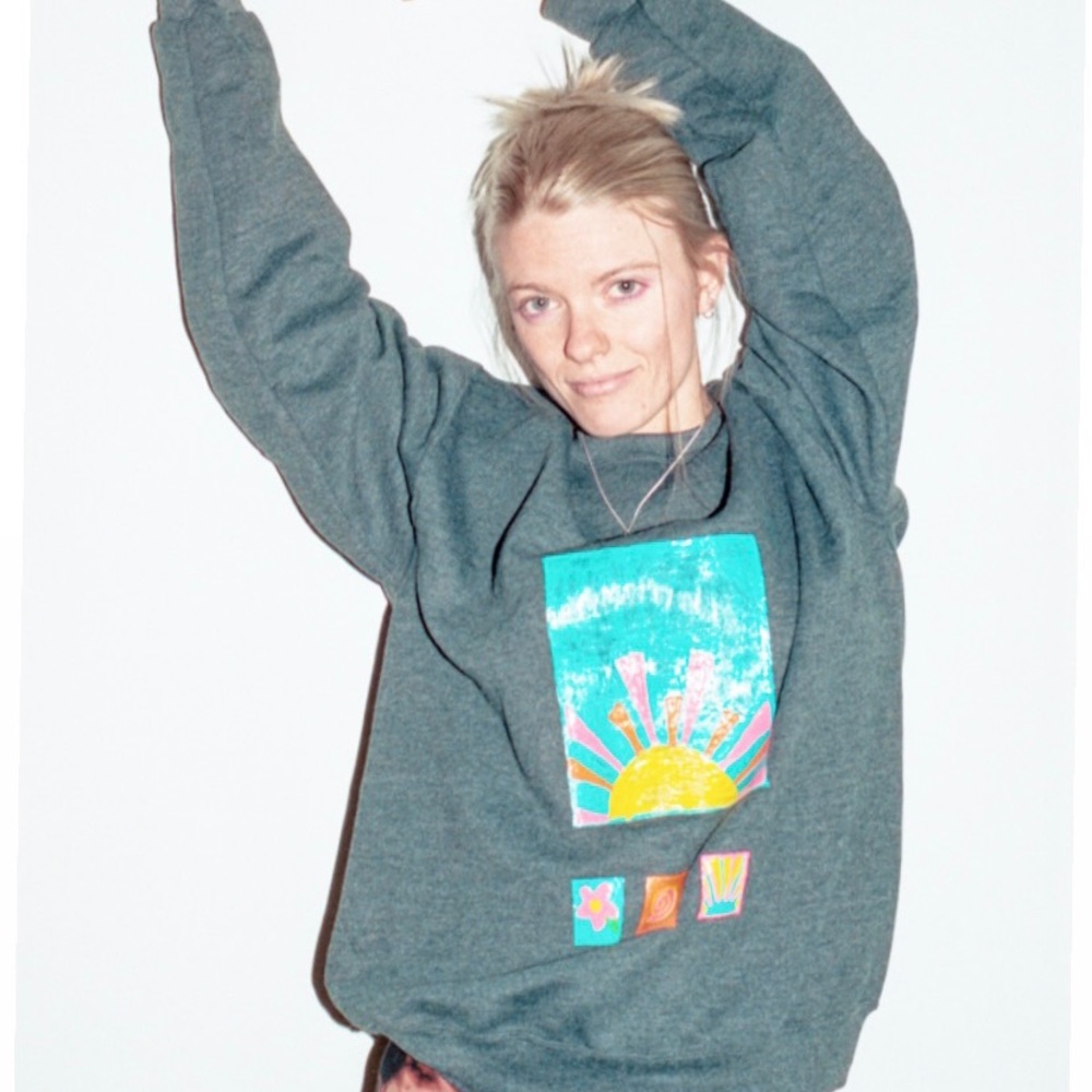 Hand Painted Sun Pattern Sweatshirt